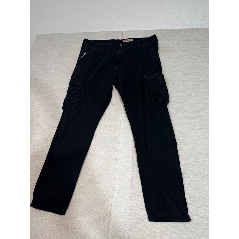 Wrangler Mens Regular Taper Cargo Pants Black Utility Workwear